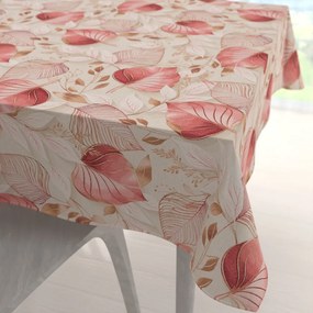 Biante Dekoračný štvorcový obrus Leona LN-172 Ružovo-vínové listy na režnom 110x110 cm
