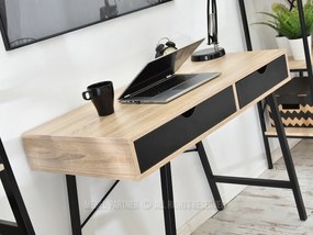 PC stolík Fallon (dub + čierna). Vlastná spoľahlivá doprava až k Vám domov. 1109753