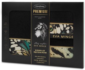 Eva Minge FROTÉ UTERÁK EVA MINGE15 SADA 1KS 30X50 CM, 1KS 50X90 CM, 1KS 70X140 CM ČIERNA