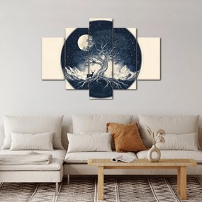 Obraz – Magický strom s jeleňom I. (150x105 cm)