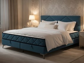 Posteľ Parana 160x200 cm, modrá aqua zamatová látka