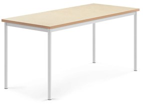 Stôl SONITUS, 1600x700x720 mm, linoleum - béžová, biela