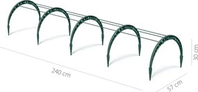 Záhradný fóliový tunel FLEN TUNNS 240 cm zelený