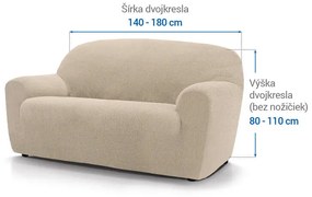 Super strečové poťahy HARMONIA smotanová dvojkreslo (š. 140 - 180 cm)