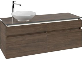 VILLEROY &amp; BOCH Legato závesná skrinka pod umývadlo na dosku (umývadlo vľavo), 4 zásuvky, s LED osvetlením, 1400 x 500 x 550 mm, Arizona Oak, B588L0VH