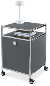 Kovový kontajner na kolieskach »CN3« s výklopnou doskou, sivý