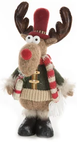 VIANOČNÁ FIGÚRKA REINDEER 38 CM VIACFAREBNÁ