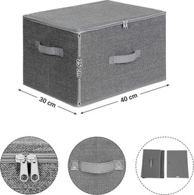 Dekorstudio Sada skladacích organizérov do kúpeľne RYZB03G 3x 40x30x25 cm – sivá