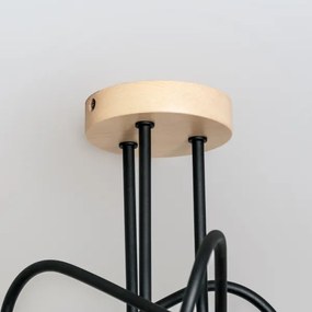 Prisadený luster OXFORD 3xE27/15W/230V borovica/čierna