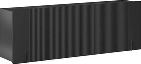 Závesná štvordverová komoda Malmi 200 cm - čierny mat / čierna