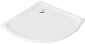 Mexen SLIM - Štvrťkruhová sprchová vanička 90x90x5cm + chrómový sifón, biela, 41109090