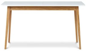 Rozkladací jedálenský stôl FRISK 160 cm - biela/dub