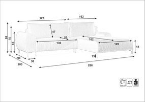 MODERNÁ ROHOVÁ SEDAČKA MELISSA 286 x 203 cm