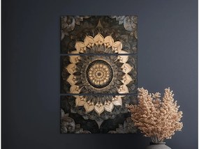drevko |  3-dielna mandala Zemská rovnováha  76 x 50 cm