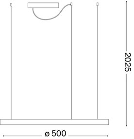 Ideal Lux - závesný LED luster ORACLE SLIM LED/29W/230V 4000K pr. 50 cm čierny