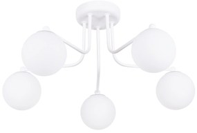 Stropné svietidlo Astral, 5x biele sklenené tienidlo, w