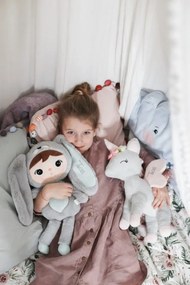 Bábika králik šedo-mätový s menom Kristýnka 50 cm