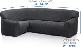 Super strečové poťahy RUBINIA antracitová rohová sedačka (š. 340 - 540 cm)