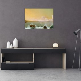 Sklenený obraz - Martin Johnson Heade, Rio de Janeiro Bay, reprodukcia (70x50 cm)
