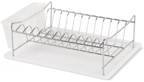 Wellhox Priestranný biely stojan na riad s odkvapkávacou miskou.