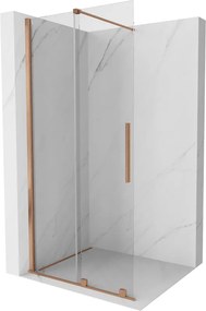 Mexen Velar, posuvné dvere do otvoru typ Walk-In 90 cm, 8mm číre sklo, medená matná, 871-090-000-03-65