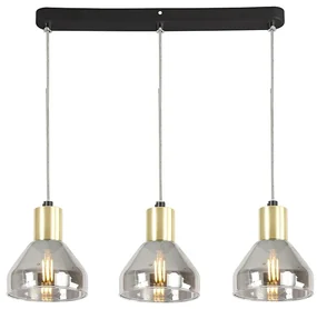 Candellux Čierno-zlatý závesný luster Gregory pre žiarovku 3x E14 33-79008