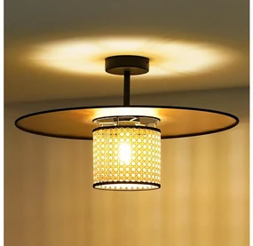 Duolla - Prisadený luster TOKYO RATTAN 1xE27/15W/230V pr. 50 cm zlatá/ratan DU604277