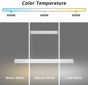 Brilagi - LED Stmiev. luster na lanku SLIMLINE LED/40W/230V 3000-6000K biela + DO
