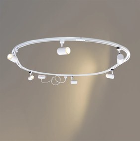 Moderný koľajnicový systém s 6 reflektormi biely 1-fázový oválny 100 cm - Iconic Jeana