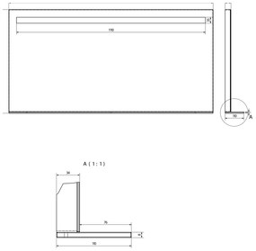 Sapho Sapho, BRETO LED podsvietené zrkadlo, sklenená polica, 1200x608mm, BT120