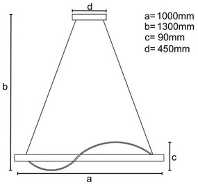 LED Stmievateľný luster na lanku LED/70W/230V 3000-6500K + diaľkové ovládanie
