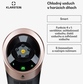 Klarstein Skyscraper Ice Smart, 4-v-1 ochladzovač vzduchu, ventilátor, 210m³/h, WiFi, diaľkové ovládanie