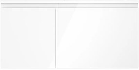 Mexen Orio, kúpeľňová skrinka 100 cm s pravým umývadlom Otis, 1S, 1D, biela lesklá, 91A13-10047-3-BBFF00-W18P00