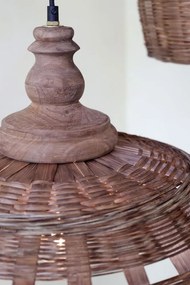 Prírodné antik závesné svetlo lampa z prúteného ratanu - Ø 31*38cm/ E27/ 25W
