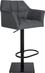 Barová stolička Damaso B - filc, čierny rám - Sivá