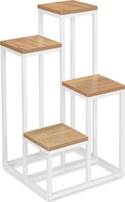 Stojan na kvety v loftovom štýle MOGREN dub craft/biely