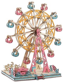 Woodcraft Drevené 3D puzzle Ruské koleso pastelové