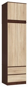 Šatníková skriňa Sahil (wenge + dub sonoma). Akcia -18%. Vlastná spoľahlivá doprava až k Vám domov. 1071022