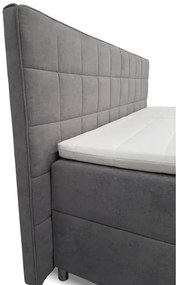 Elektrická polohovateľná čalúnená posteľ s matracmi a topperom HELEN 180x200 cm sivá