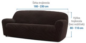 Super strečové poťahy NIAGARA čokoládová trojkreslo (š. 180 - 230 cm)