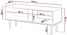 Konferenčný stolík Mediana 11 (čierna + zlatá). Vlastná spoľahlivá doprava až k Vám domov. 1122531