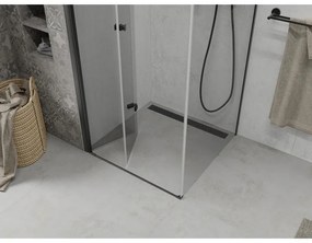 Mexen Lima, sprchovací kút 120 (dvere) x 120 (stena) cm, 6mm číre sklo, čierny profil, 856-120-120-70-00