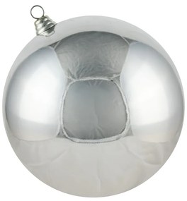 DECOLED Plastová guľa, priemer 30 cm, strieborná, lesklá