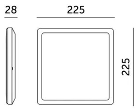 LED kúpeľňové stropné svietidlo NIVERA LED/12W/230V IP54 22,5x22,5 cm biele