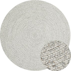 Hanse Home, Kusový koberec Braided 105553 Light Melange kruh – na von aj na doma, 150x150 (priemer) kruh, biela, chodba / predsieň
