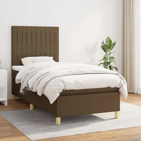 Boxspring posteľ s matracom tmavohnedá 100x200 cm látka 3142476