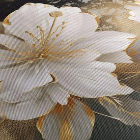 Obraz - Kvety v zlate (120x50 cm)