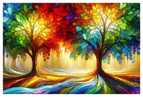 Obraz farebný strom života v lese