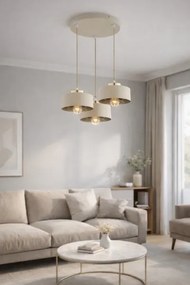 Brilagi - Luster na lankách SPRING 3xE27/60W/230V béžová/zlatá