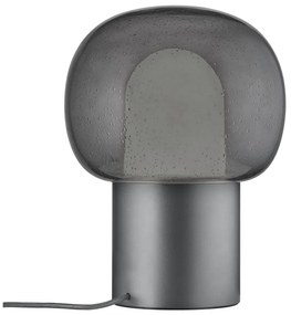 Antracitová hliníková LED stolová lampa so skleneným tienidlom (výška 32 cm) Iris – Blomus